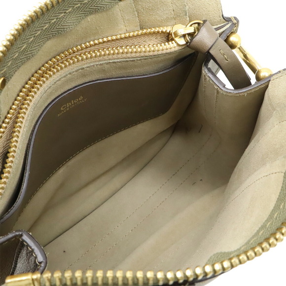 Chloe Hailey Crossbody Bag pochette leather Khaki Green - Picture 9 of 10